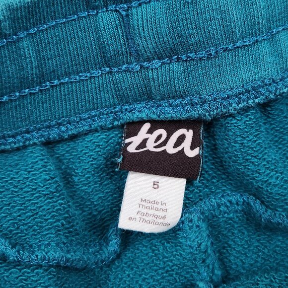 Tea Collection Kids Stripe-Out Jogger Pants Teal sz 5 Play Condition - Picture 5 of 10